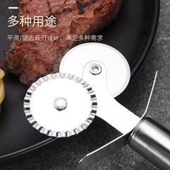 Stainless steel pizza cutter single/double wheel roller cake knife triangular shovel baking tools special for pizza hamburger shop