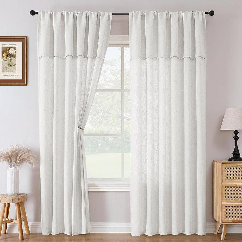 Linza transfronteriza cortina de tela de lino imitación de color natural comercio exterior al por mayor tela de tela