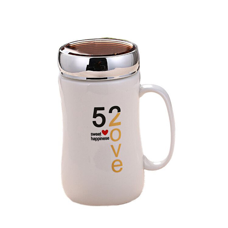 Yiwu esmalte espejo taza de visualización taza de cerámica con tapa nórdico espejo de dibujos animados taza conjunto festival regalo comercio exterior
