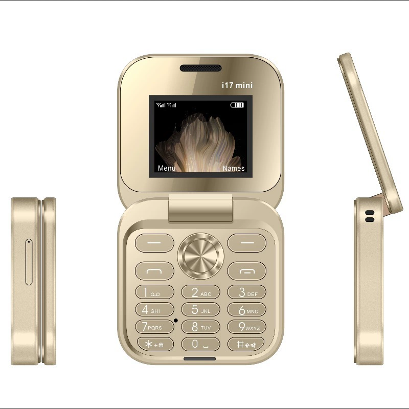 Foldable Smart Mobile Phone i17, Small 2G Flip, External Display & Quad Camera
