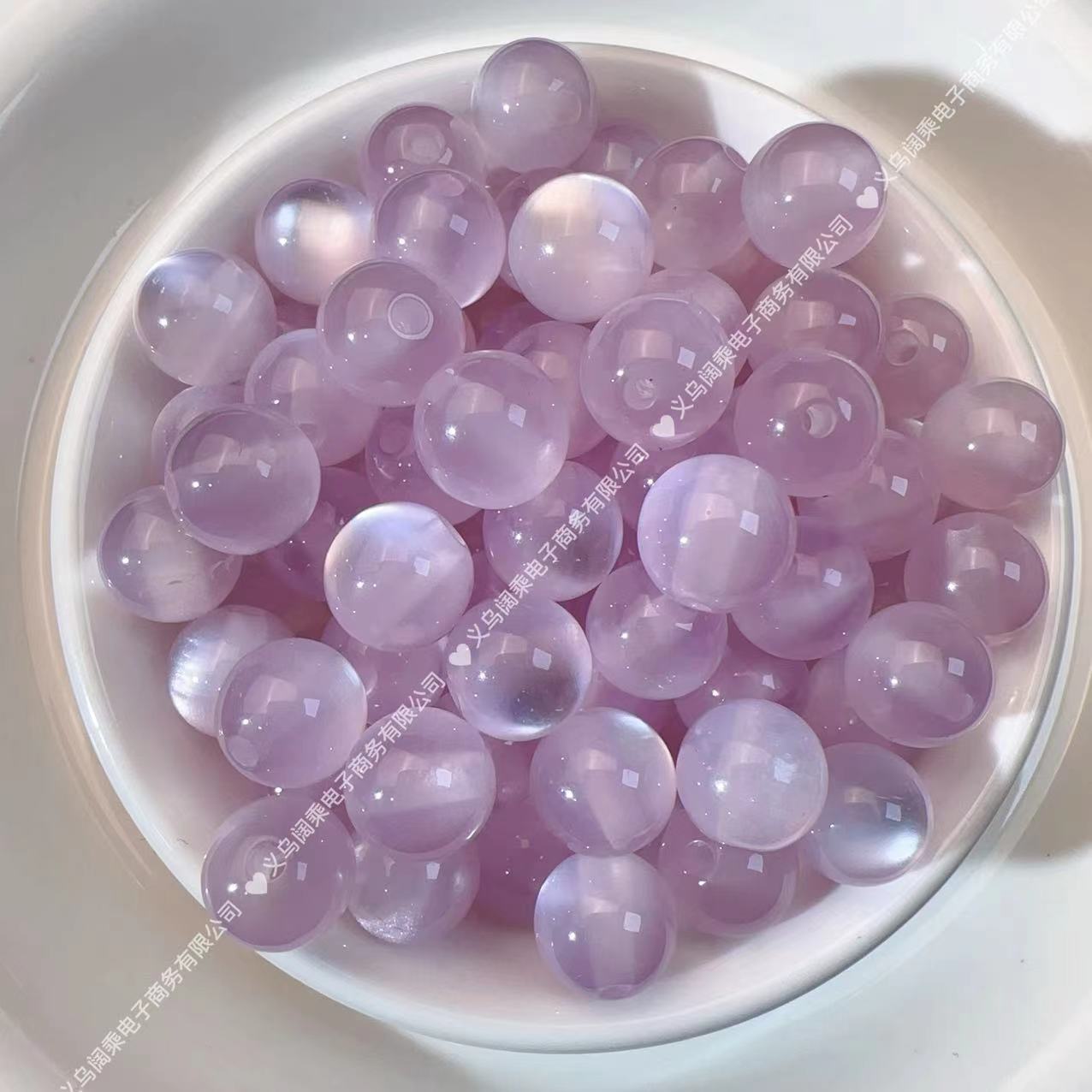 5#Resin cat eye beads light purple