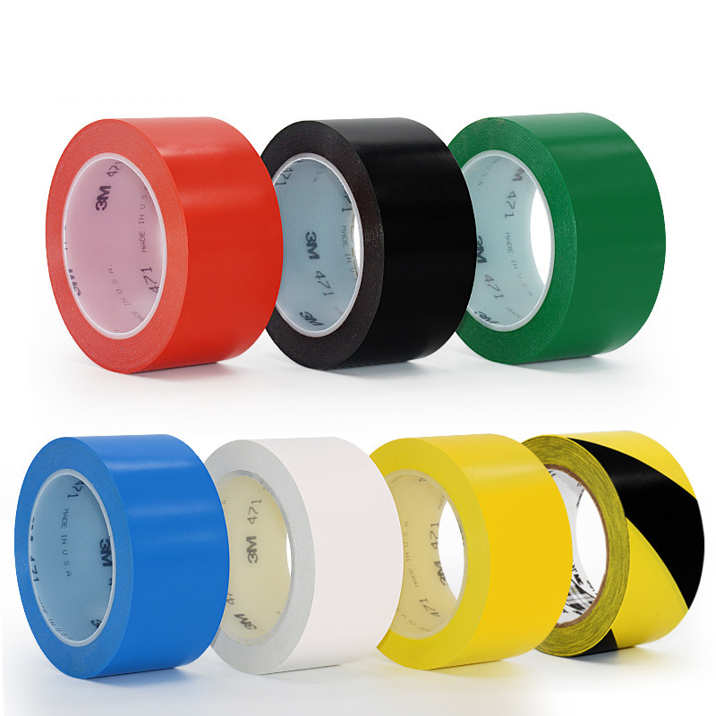 3M471-766黑黄警示胶带划线标识地板胶带PVC胶带胶带耐磨胶