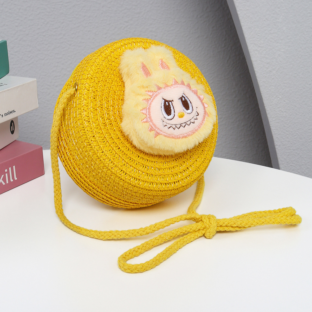 노란색 둥근 가방 + 노란색 천