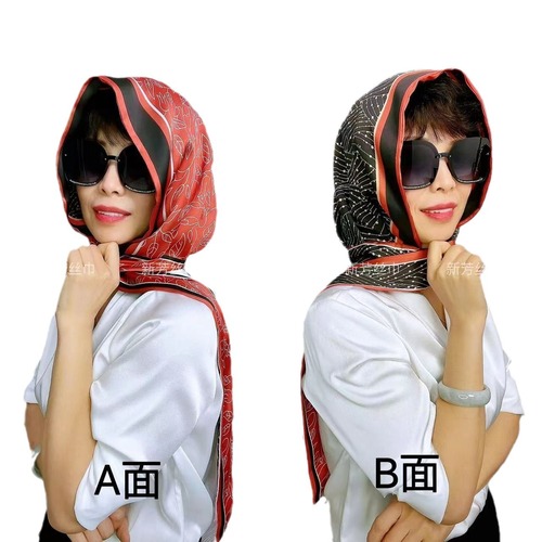 [Double-layered double-sided hat] [Xinfang] Spring and summer new satin sun protection ribbon hat travel sun visor all-in-one hat