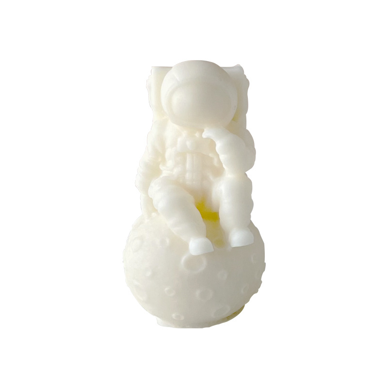 Jiahuimei Luna astronauta cubo de hielo molde DIY dibujos animados mini astronauta aromaterapia vela silicona abrasivo herramienta