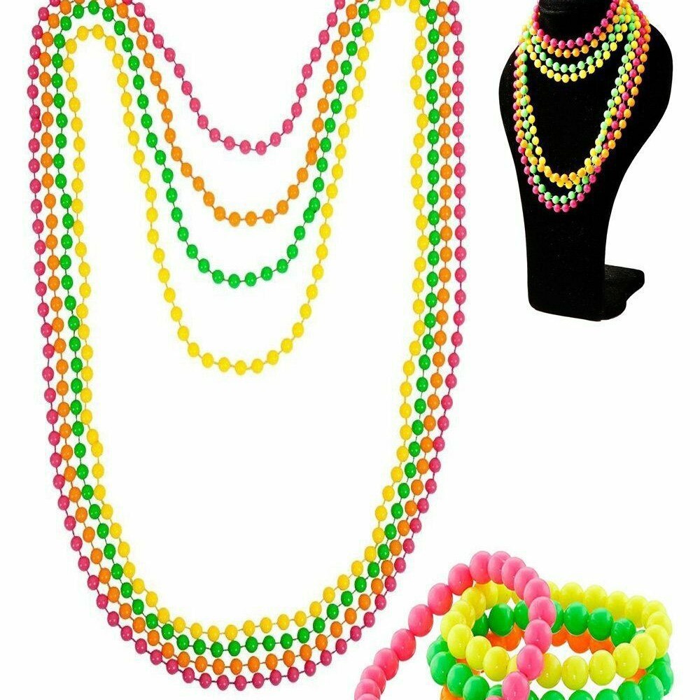 1980s despedida de soltera 80s maquillaje de mujer accesorios de vestuario collar de color conjunto de pulseras