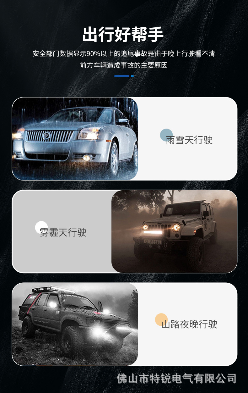 Cross-border in stock motorcycle LED spotlights electric car three-eye spotlights modified car high-power headlights