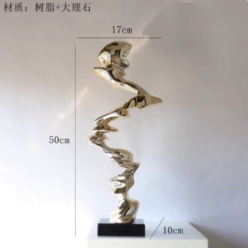 现代轻奢创意酒店大堂摆件会所玄关抽象客厅电视柜树脂雕塑艺术品|undefined