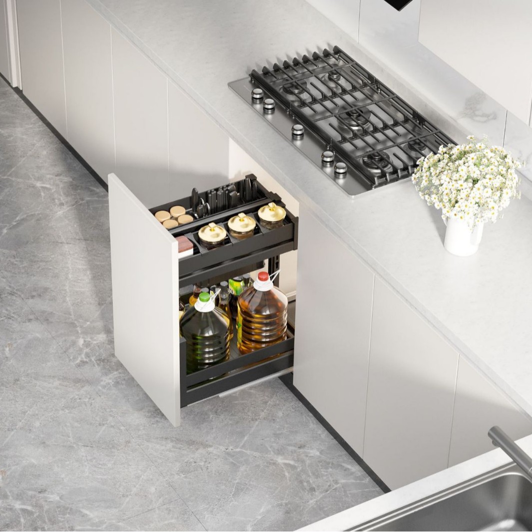 工厂内销爆款全铝明星款调味篮五金拉篮厨物收纳篮