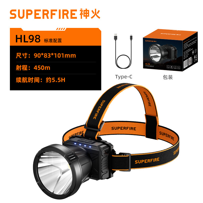 Linterna frontal Shenhuo, luz fuerte, de largo alcance, montada en casco de seguridad, lámpara de minero LED recargable, a prueba de inundaciones, para exteriores, linterna frontal de emergencia, venta al por mayor. image 22