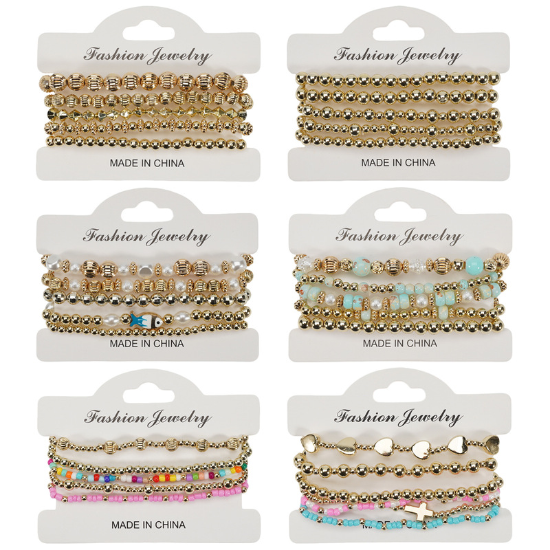 Niche Design Colorful Beaded Bracelets, Gold Mixed Style, Personalized Fashion, Fresh Summer Fashion Accessories Wholesale Niche Design Colorful Beaded Bracelets, Gold Mixed Style, Personalized Fashion, Fresh Summer Fashion Accessories Wholesale