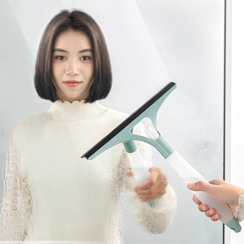 Glass Wiper for Home Use with Spray Head, Double-Sided Glass Scraper, Stain-Free, Multi-Function Glass Brush