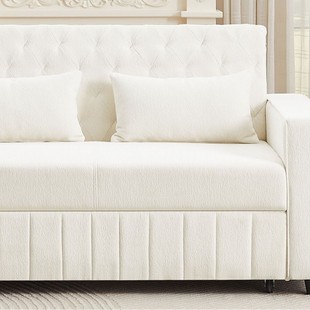 Trendy Small Velvet Sofa Bed for Small Living Rooms, Multifunctional Simple Retractable Dual-Use Sofa Bed