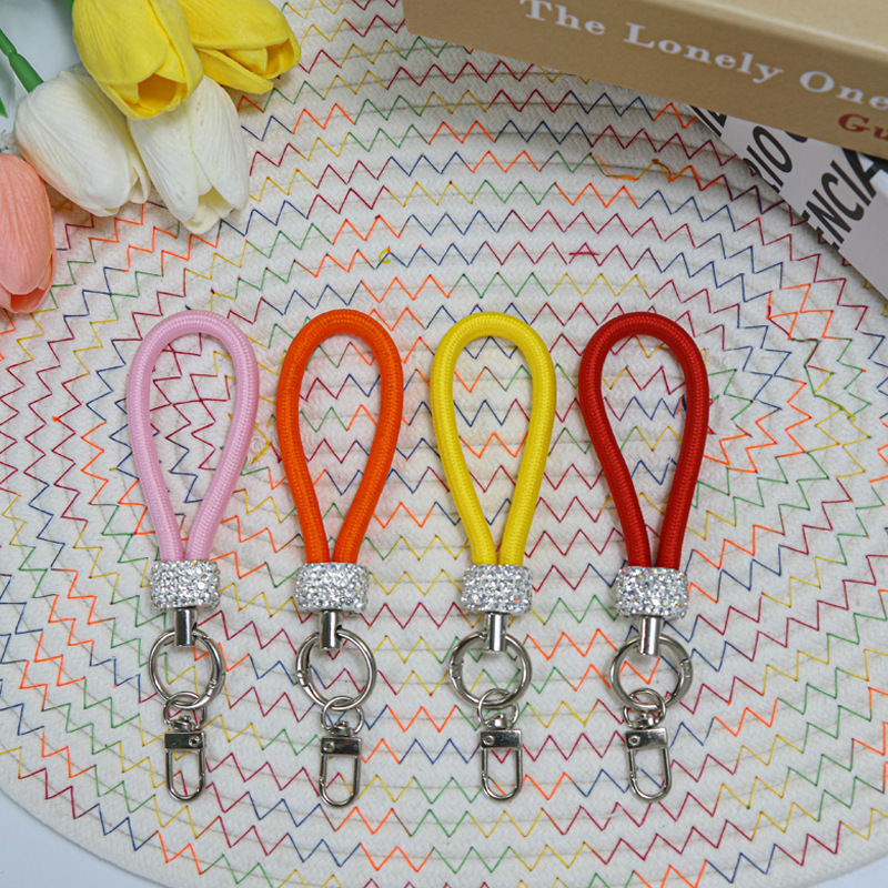 Diamond-Encrusted Clay Handmade Keychain, Sturdy, Anti-Lost, Wear-Resistant, Nylon Braided Rope, Bag Pendant, Mobile Phone Accessory Manufacturer