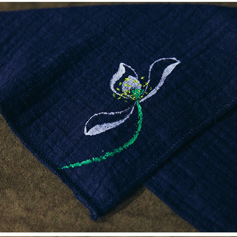 Impresión pintada a mano vintage absorbente espesado lino toalla de té paño kung fu accesorios ceremonia del té limpieza juego de té cuadrado juego de té accesorios té