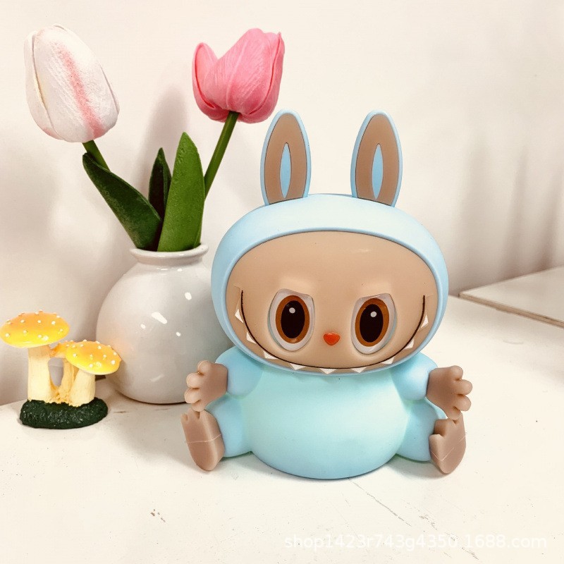 Lámpara de disparo de labubu lámpara de noche de silicona caliente de celebridades de Internet