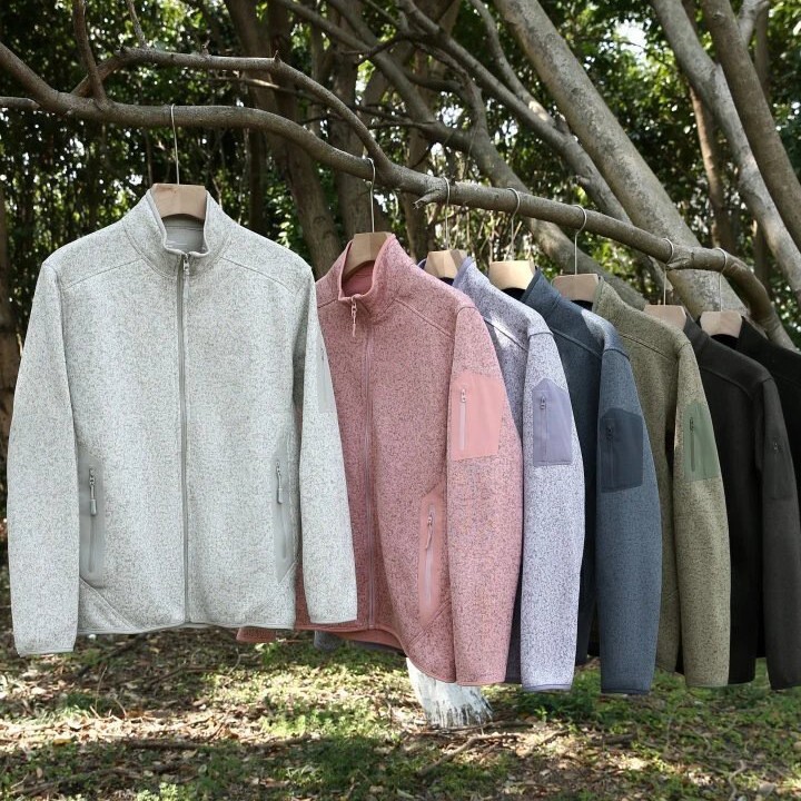 Covert Knitted Fleece Sweater Thin Velvet Autumn and Winter Stand-Up Collar Jacket Warm Windproof Jacket Same Style for Men and Women