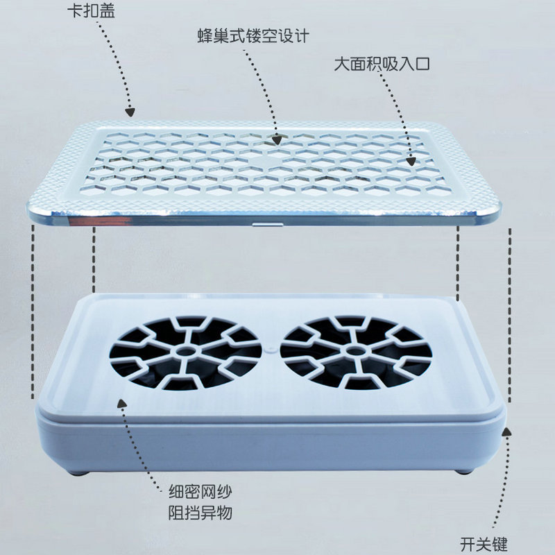 Vacuadora de manicuras KEMANRY ultrafina silenciosa de doble ventilador gran aspiradora de aspiración máquina de polvo de manicuras pulido y remoción de uñas