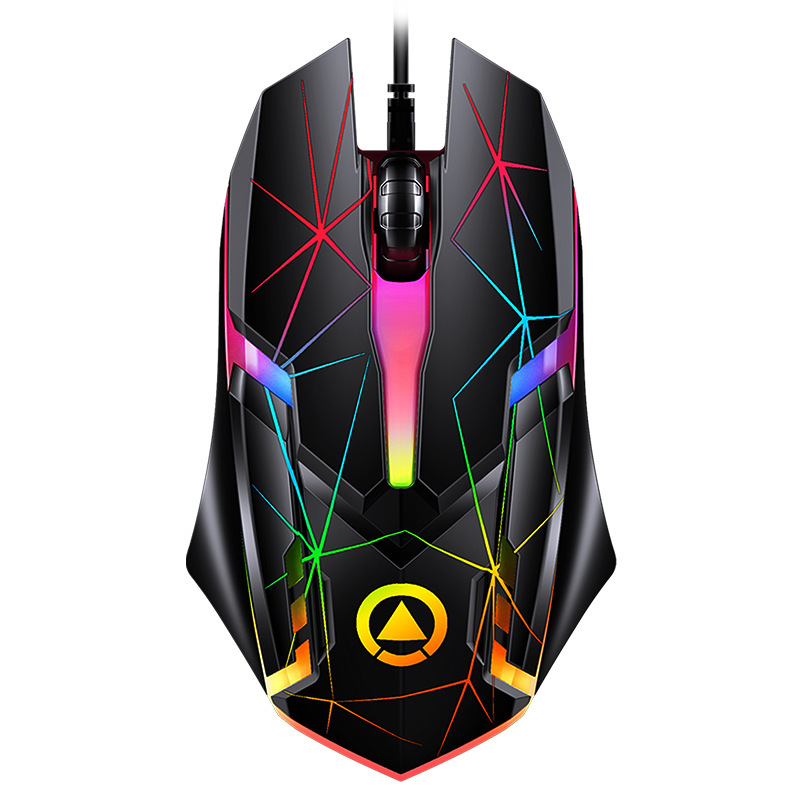 En stock venta directa talla de plata G6 con cable USB juego luminoso e-sports ratón mudo accesorios de computadora transfronteriza al por mayor