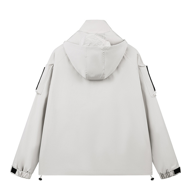 Men's Clothing Spring and autumn 2024 men's jacket solid color outdoor men's jacket thin windproof waterproof solid color couple jacket_voghion.com