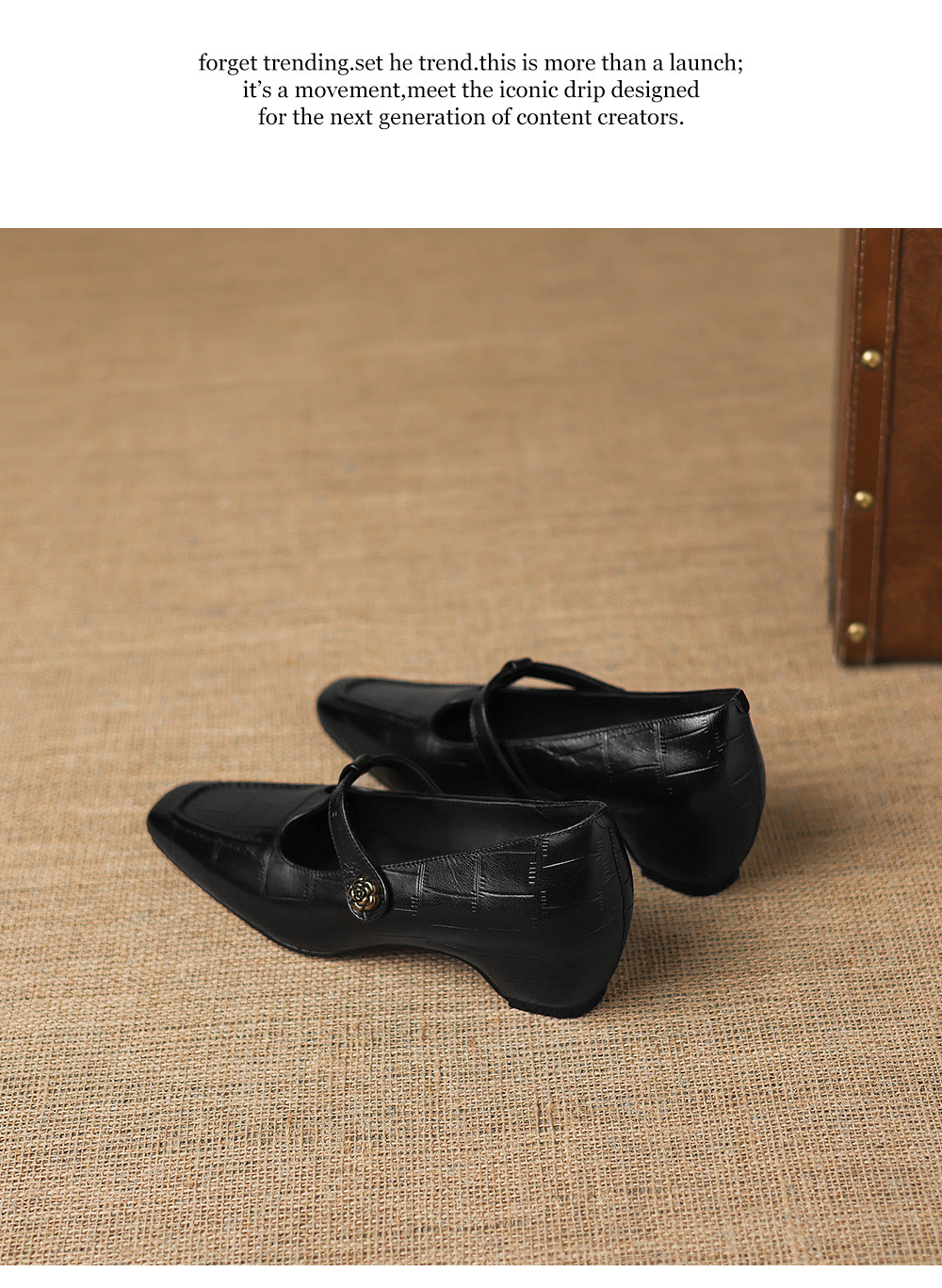 Giày Mary Jane nữ da cừu gót thấp 4.5 cm quai ngang có khóa — đen chi tiết 21