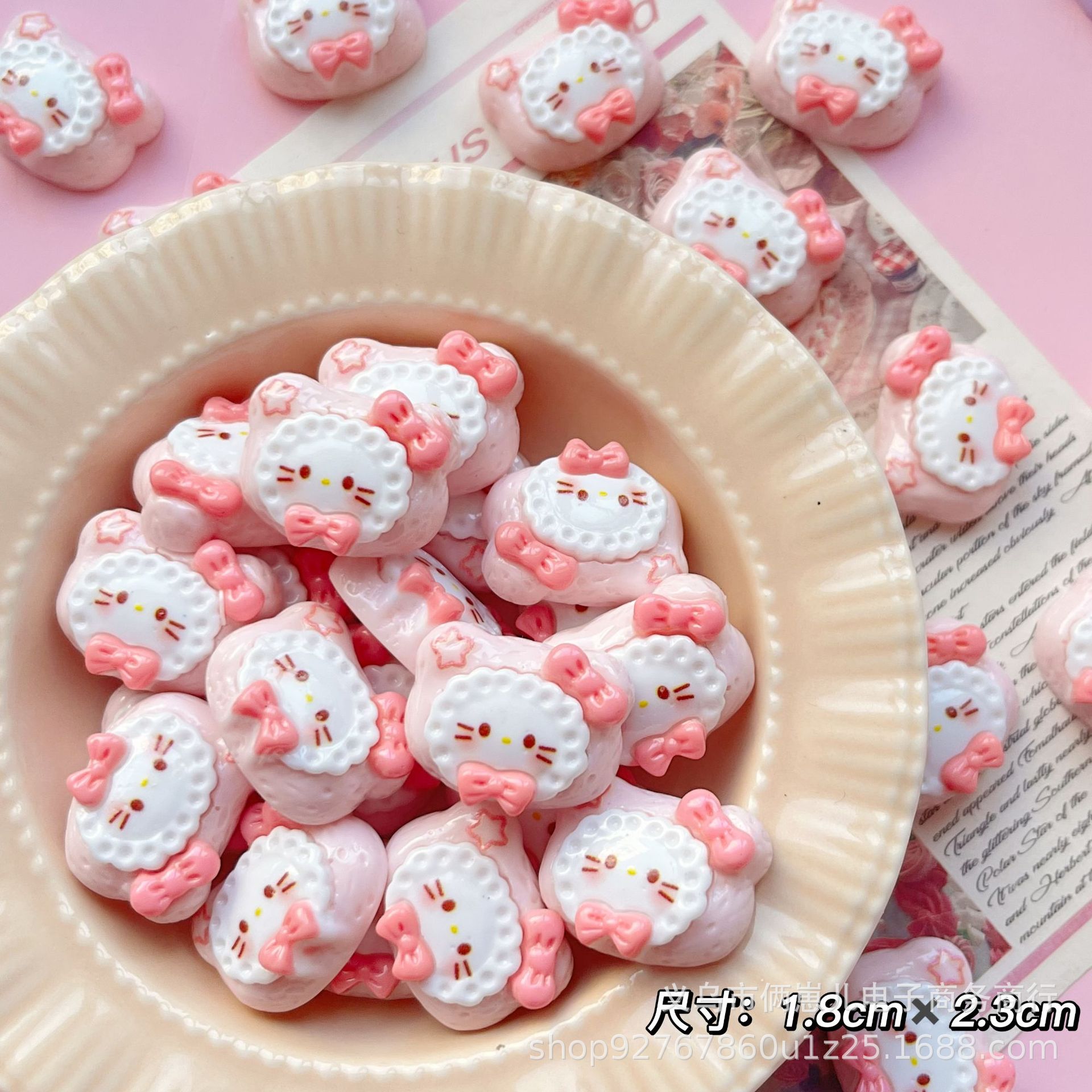 ミルクチョコクッキーkitty猫樹脂アクセサリーdiyクリームゴム携帯ケースヘアクリップ帽子手袋アクセサリー