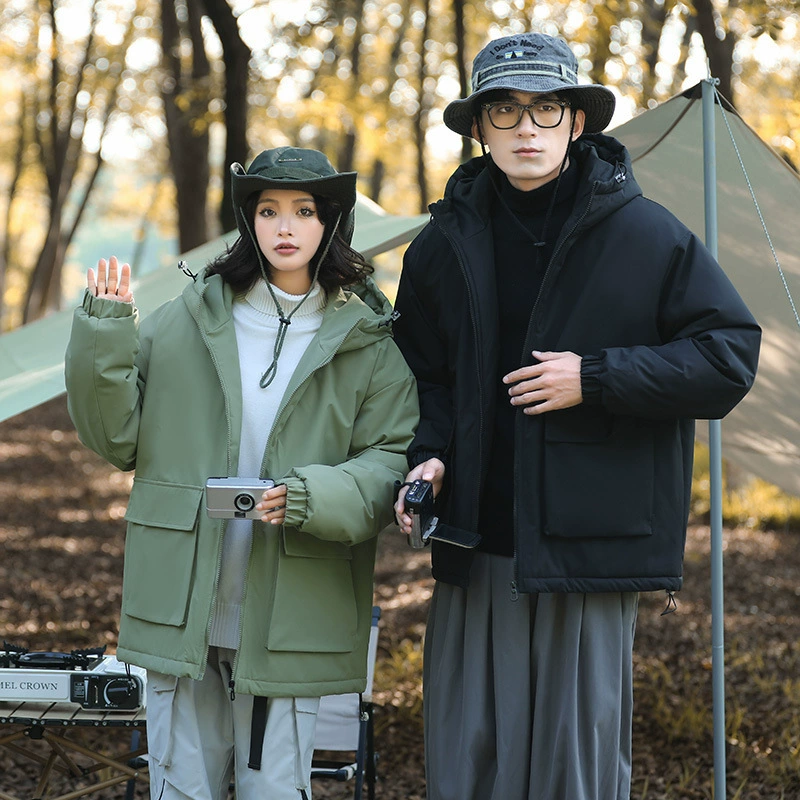 Мужская хлопчатобумажная одежда 2024 зимний новый тренд ins хлопчатобумажная куртка с капюшоном