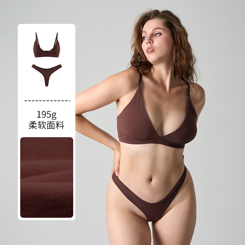 Skims Same Style Cotton Triangle Bralette Cotton Bra Set Quick-Drying Sports Bra Comfortable