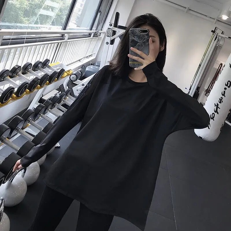 Casual Long-sleeved Yoga Clothes Sports Top Women's Spring and Autumn Loose Running Training Internet Celebrity Slimming Breathable Quick-drying T-shirt Casual Long-sleeved Yoga Clothes Sports Top Women's Spring and Autumn Loose Running Training Internet Celebrity Slimming Breathable Quick-drying T-shirt