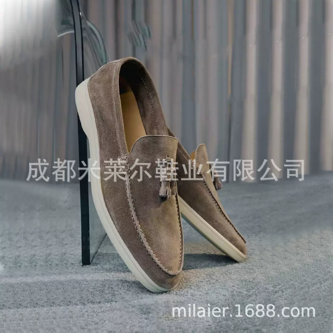 亚马逊独立站跨境外贸新款欧美休闲轻便一脚蹬大码单鞋乐福豆豆鞋