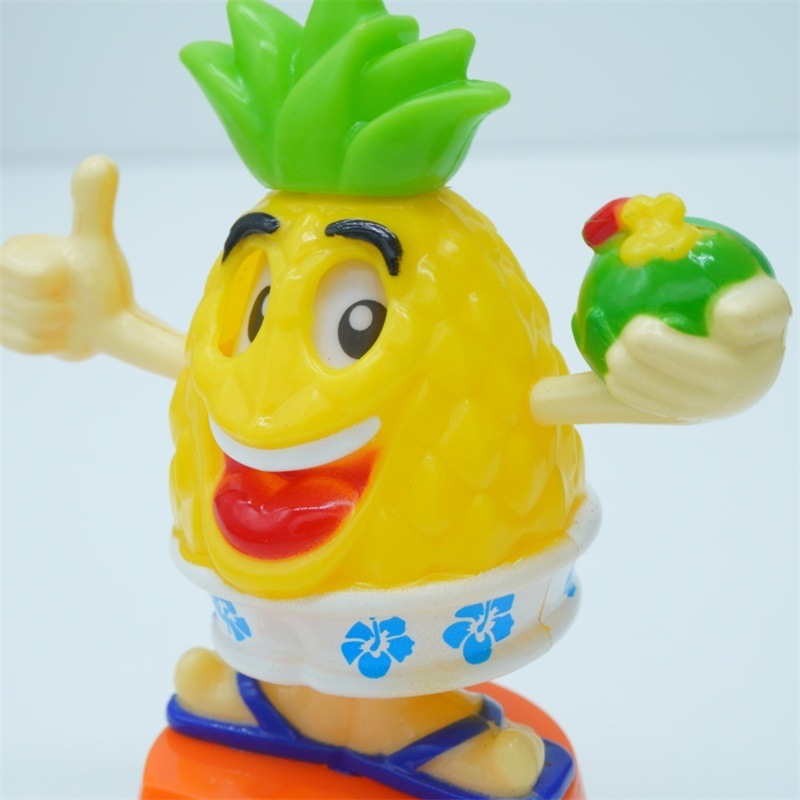 太阳能摆件菠萝头摇头公仔卡通礼物儿童跨境内饰创意内饰汽车用品详情5