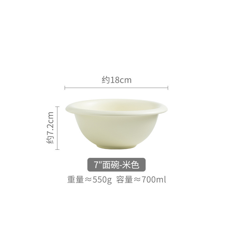 7-inch anti-mouth thick bowl-white (single color box installation)