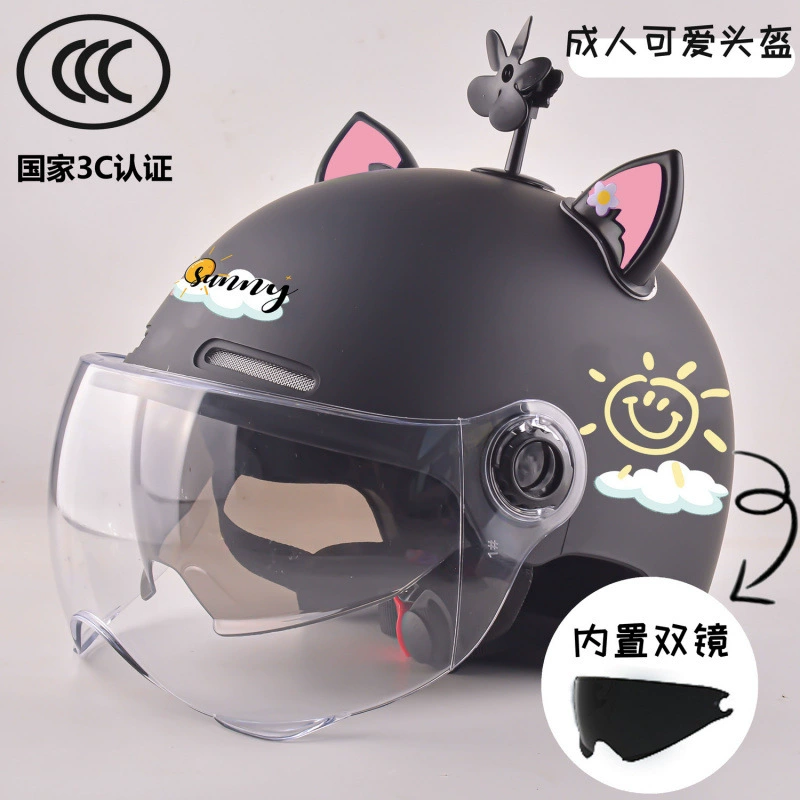 3C сертифицированный электрический мотоциклетный шлем мужской и женский летний двойной зеркальный полузащитный шлем