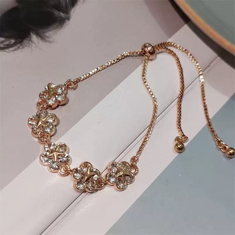 Petal High-End Bracelet Female Internet Celebrity Bestie Korean Style Simple Ins Niche Design Personalized Bracelet