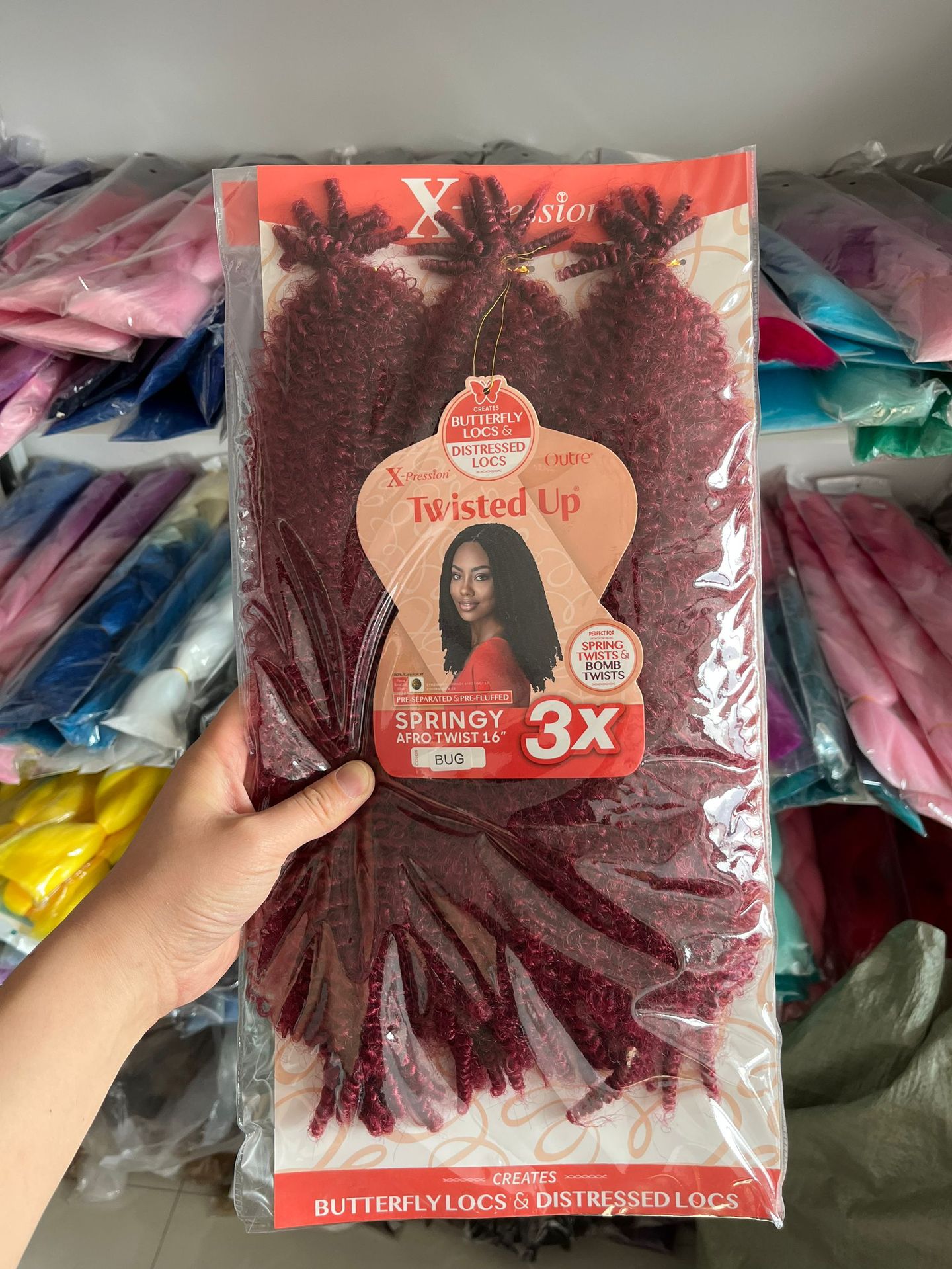 3X peluca de oruga rasgada a mano Afro Twist Kinky Marley Bulk Hair Juego de tres piezas