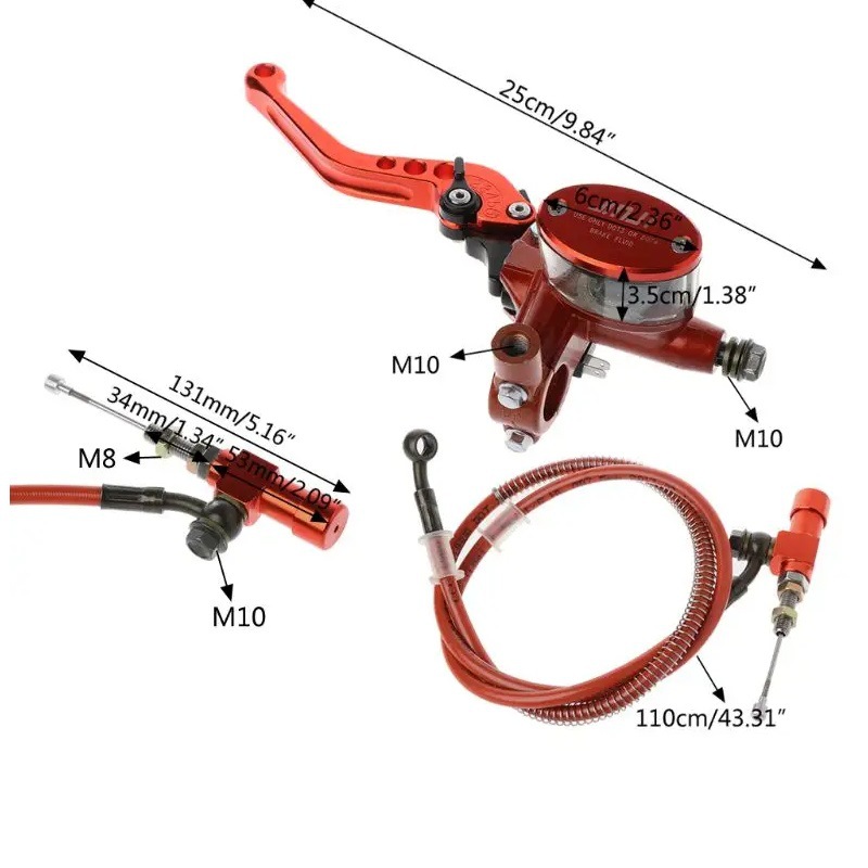 Motorcycle hydraulic clutch kit brake master cylinder for Honda Yamaha Kawasaki Suzuki off-road vehicle