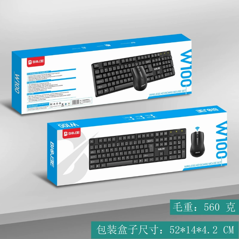 Беспроводной комплект клавиатуры и мыши с высокой скоростью отклика, совместимый с несколькими устройствами, подходит для офиса и домашнего использования, энергосберегающий, долговечный, только для оптовых продаж корпоративным клиентам.