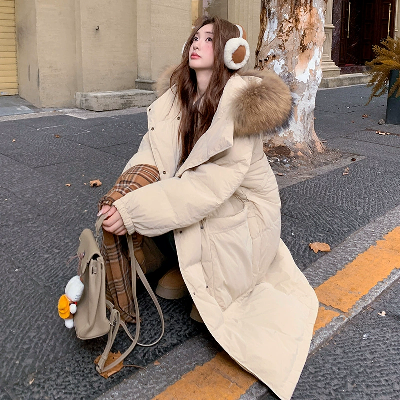 Winter long hoody, down jacket, Korean style, plus size