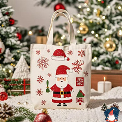 クリスマスギフトバッグギフトバッグ漫画キャンバスバッグクリスマスイブハンドバッグキャンディーアップルプリント包装袋