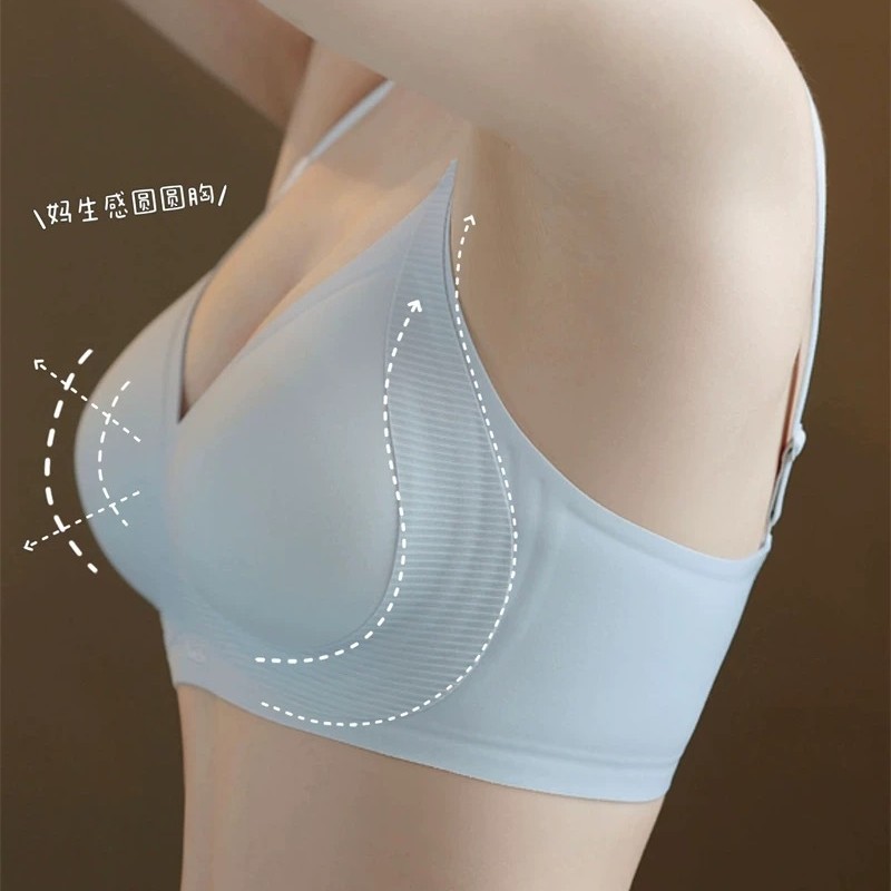 Levante la ropa interior, las mujeres se reúnen, los senos pequeños muestran un gran verano, un soporte suave, un soporte superior sin costuras, un pecho, un sujetador anti-flacidez