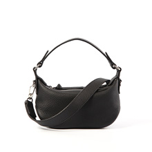 出口外贸通勤小众法棍包Ami头层牛皮ins迷你黑色单肩包女包手提包