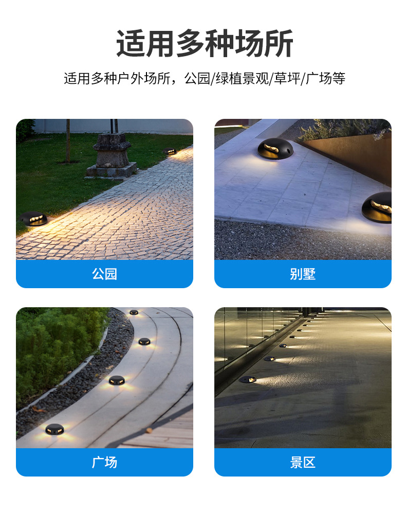 侧发光步道灯龟背射灯地埋灯led户外防水透光地面庭院地埋式-阿里巴巴