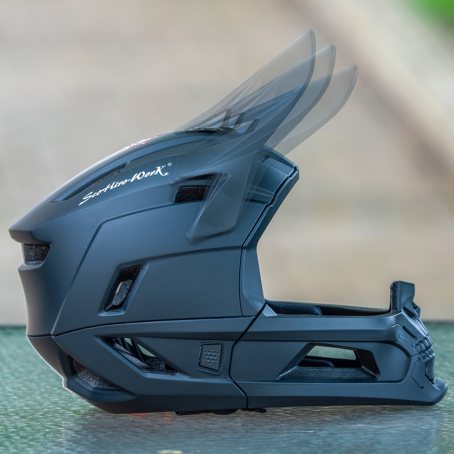 Casco Integral de Ciclismo Scorpio Grimace Desmontable para Descenso de Montaña, BMX, Ultraligero, AM, Todoterreno, TikTok Face