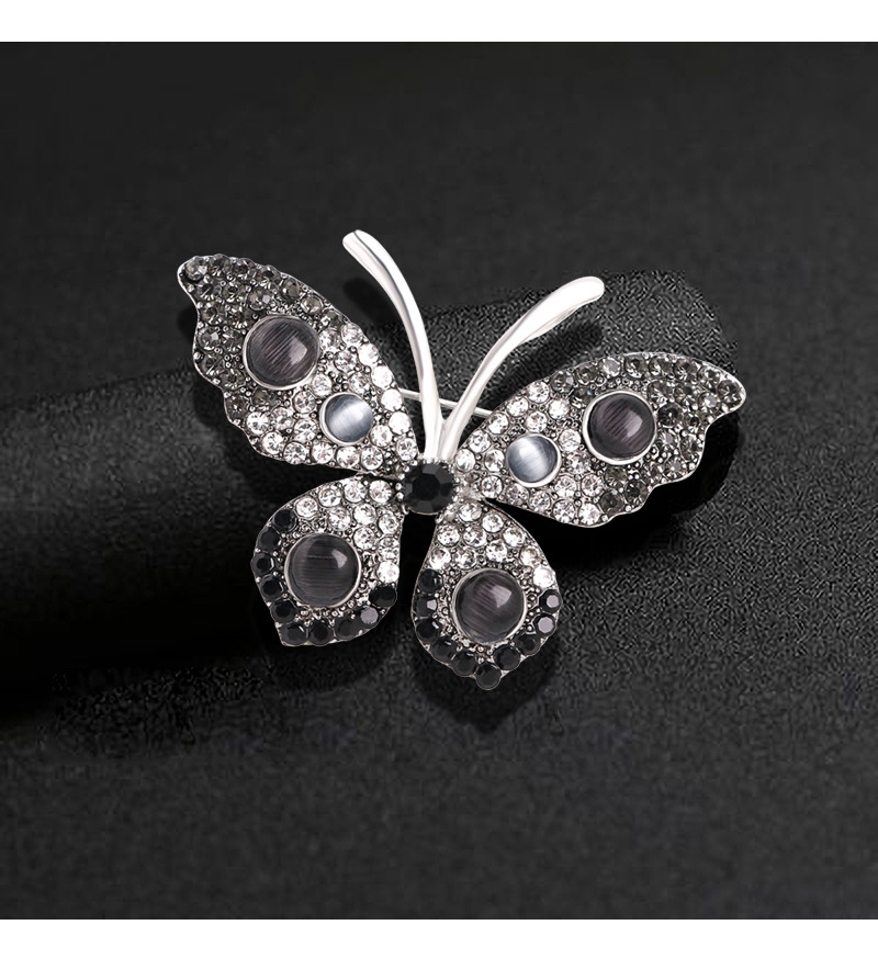 Butterfly Pattern Women's Gender Vintage Style Pin Butterfly Alloy Rhinestone Women's Brooches