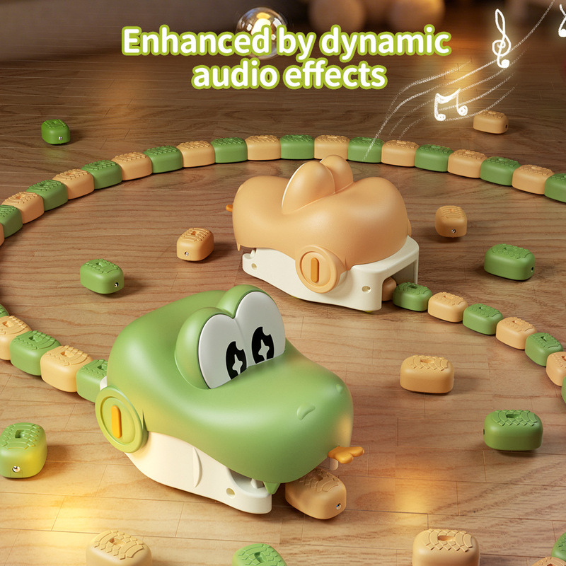 New cross-border product: Hungry Snake remote control car, electric magnetic swallowing car, educational interactive competitive toy for two players