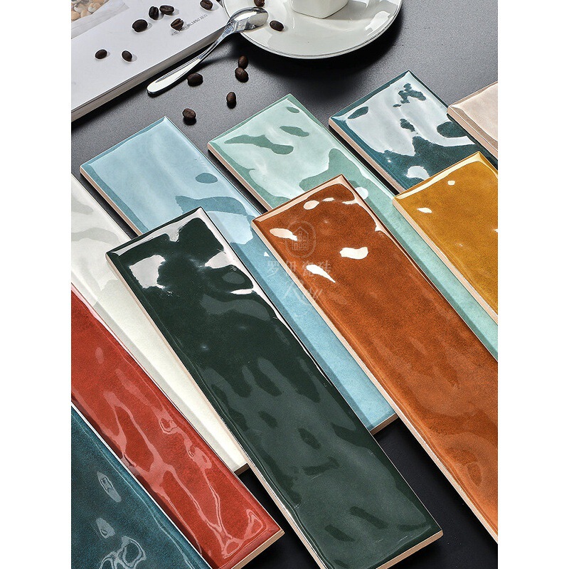 Long Strip-Shaped High-End Glossy Tiles, Maillard Series Subway Tiles, Bathroom Kitchen Wall Tiles, Toilet Bathroom Flooring Tiles