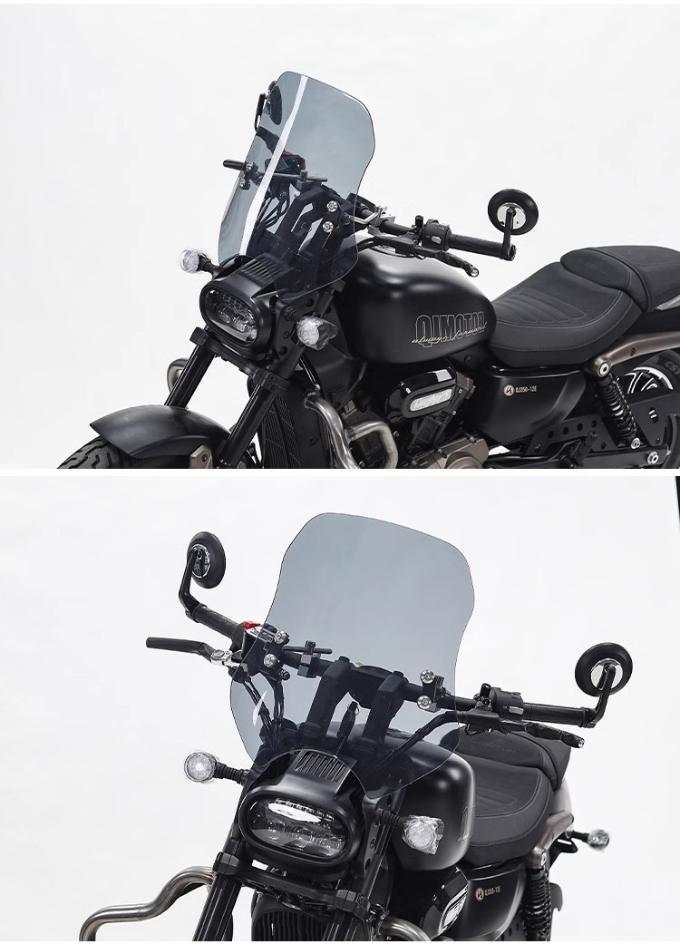 Muscle car Wolf suitable for Qianjiang flash 350 front windshield glass windshield windshield motorcycle modification height adjustable
