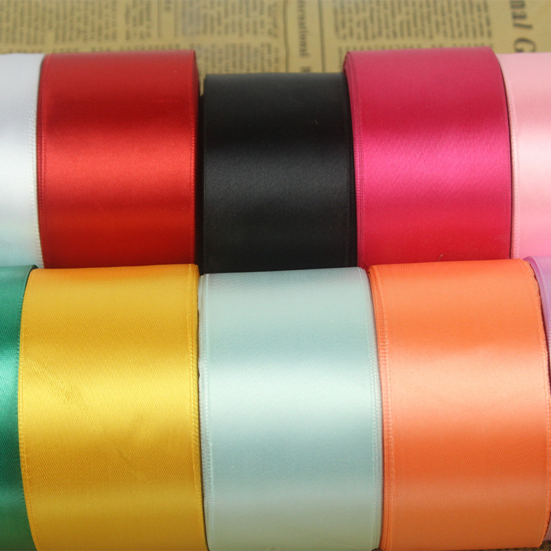 50mm椅背缎带蝴蝶结彩带婚庆飘带丝带纯色装饰织带服装家纺辅料