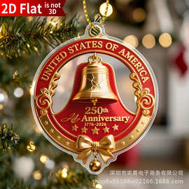 250th Anniversary Bell Ornament美国建国250周年纪念钟亚克力