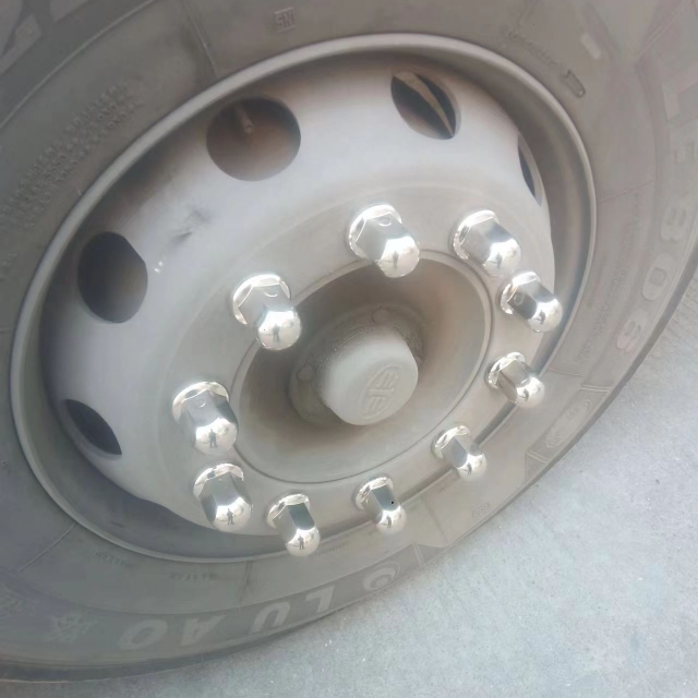 Metal material heavy-duty truck universal tire nut cover, wheel hub screw cap protective cover, decorative dust cap
